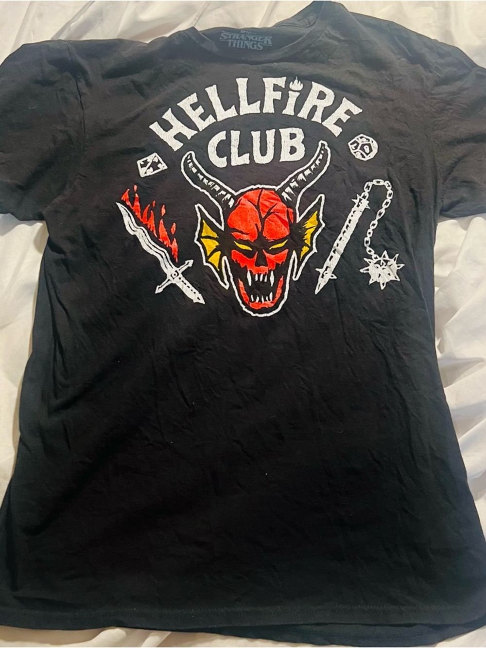 Stranger Things Netflix Merch Hellfire Club Black Graphic Tee Men’s M